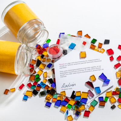 Set of 2 mosaic jars