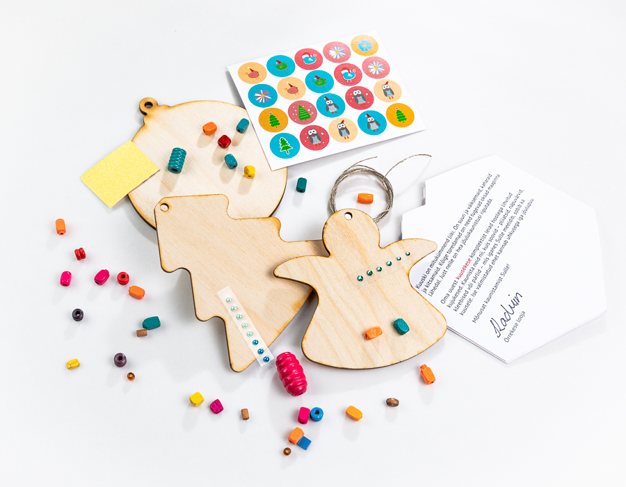 Set of 3+3 wooden craft kits - Image 2