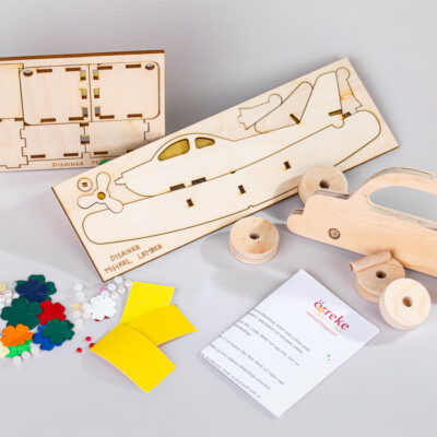 Set of 3+3 wooden craft kits